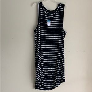 Plus size tank top dress black and white 3X